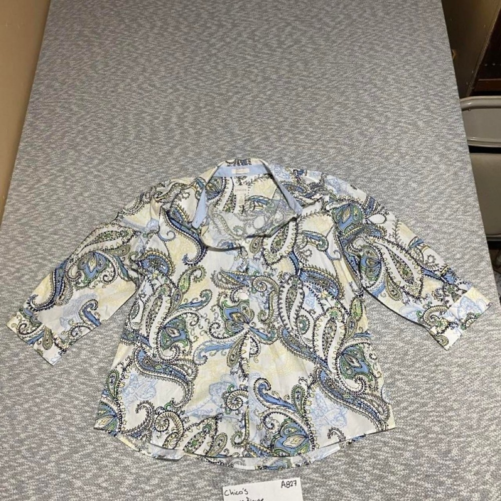 Chico's paisley button up shirt women  2. SKU-A827#boho